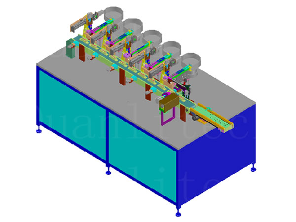 全自動(dòng)銅套裝螺絲鉚接機(jī)3D效果圖